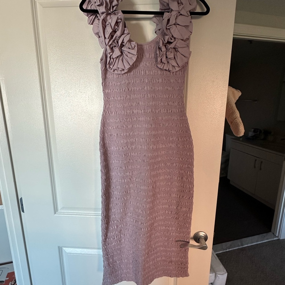 Cleobella Mauve Ruffled Midi Dress